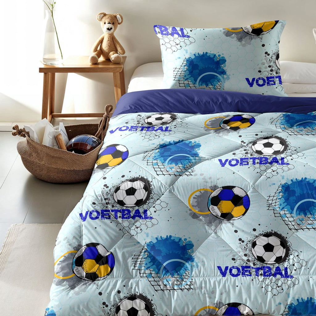 Zelesta Comfort Kids Soccer Dream 140x200 - Kinderdekbedovertrek - 30 dagen proefslapen - Wasbaar hoesloos kinderdekbed - Bedrukt kinderdekbed - All Year Winterdekbed & Zomerdekbed