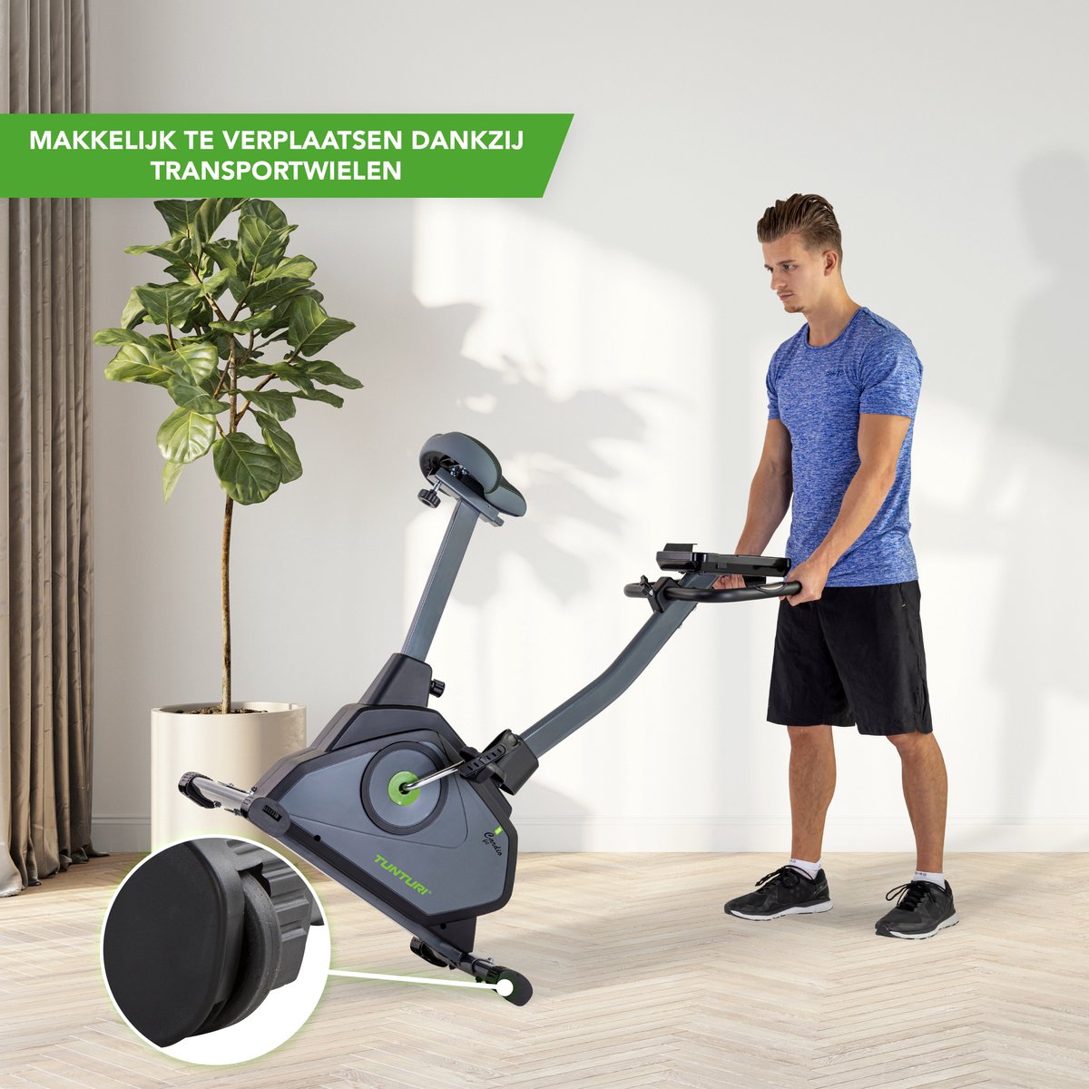 Tunturi Cardio Fit E35 Exercise Bike - Ergometer - Bluetooth - Fitness bike with 12 training programs - Comfort plus saddle - Heart rate function - Incl. free app