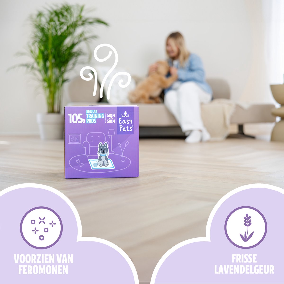 Easypets Puppy Training Pads - 105 stuks - Zindelijkheidstraining - Hondentoilet - 58 x 58 cm