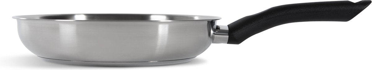 BK Bold Koekenpan 24cm - Zonder PFAS-vrije antikleeflaag - Koekenpan inductie - RVS bakpan - Koudgrepen - Ovenbestendig tot 160°C – Koudgrepen - Zonder deksel – Zilver