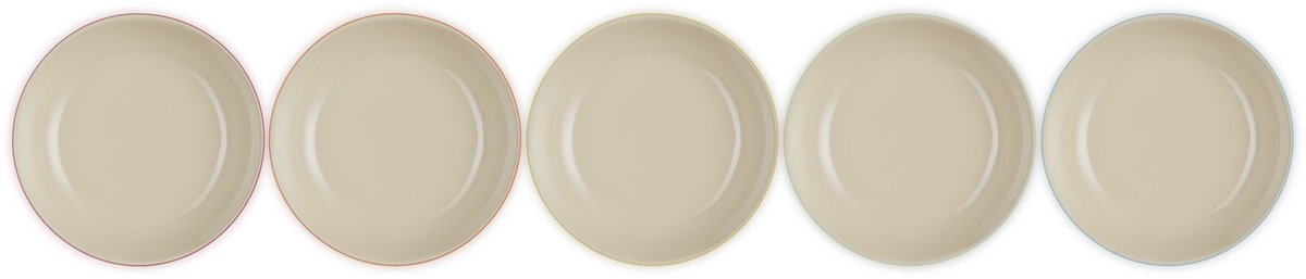 Le Creuset Set van 5 diepe borden in aardewerk - 20cm