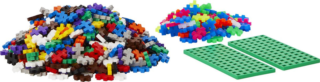Plus-Plus Basic Reiskoffer 600 delige bouwset blauw - 7002 - Bouwspeelgoed - Constructiespeelgoed - Set met bouwstenen - Vanaf 5 jaar