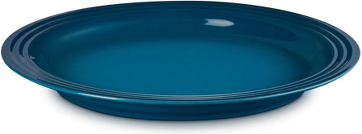 Le Creuset 4 aardewerken dinerborden Deep Teal 27cm