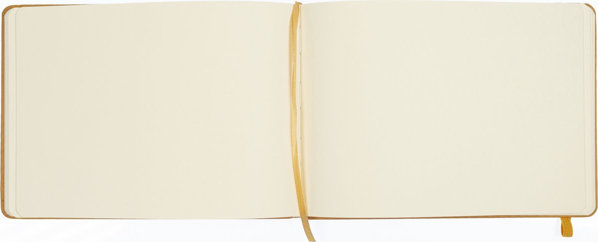 Kangaro schetsboek - A5 landscape - okergeel - PU hardcover - met elastiek en lint
