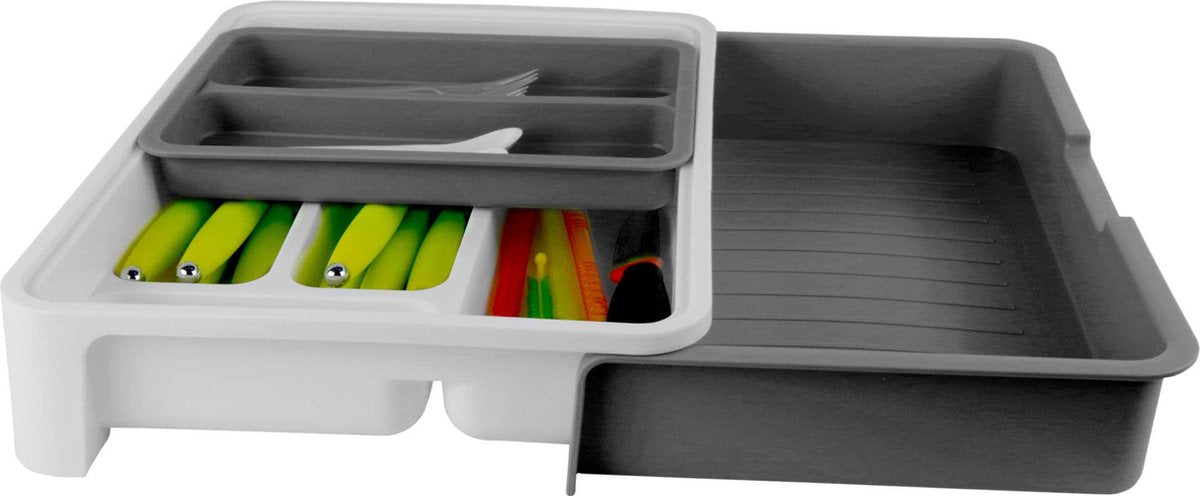 Gimex Cutlery Tray - Adjustable - Grey/White