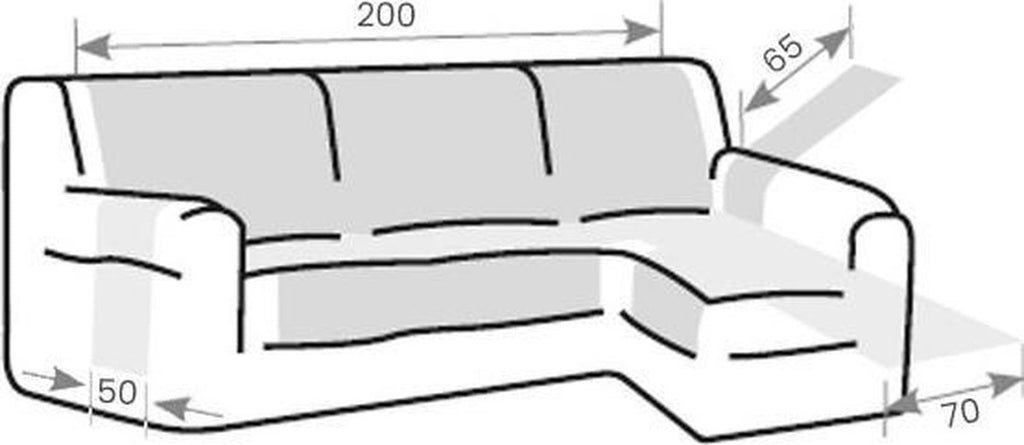 Duo Quilt Chaise Longue Left - Sofa Protector - 200cm wide - Blue - Oeko-Tex certified