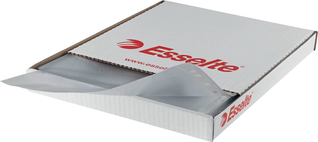 Esselte Showtas A4 - 30% Gerecycled Plastic - 100 stuks - Transparant - Voor Thuiswerken - Ideaal Voor Thuiskantoor