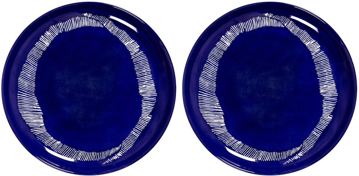 Serax - Ottolenghi Feast - Plate M - Dark Blue/White - 22 Ø - 2 pieces