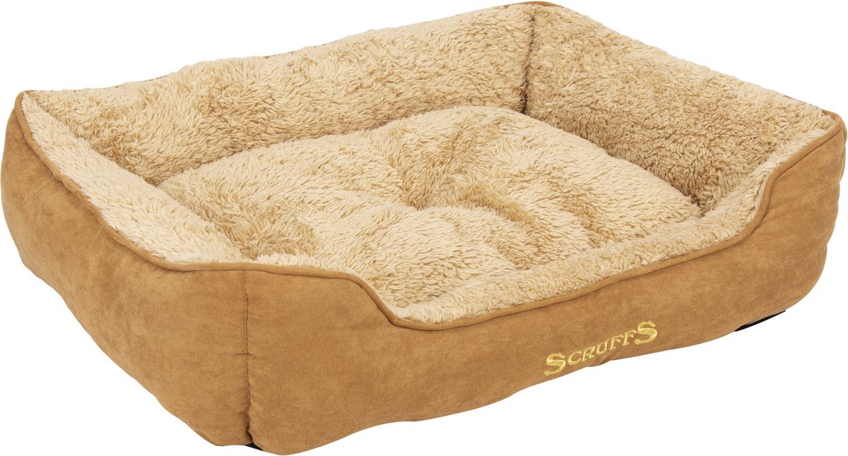 Scruffs Cosy - Comfortable Soft Padded Dog Bed - Caramel Brown - Medium 60 x 50 cm