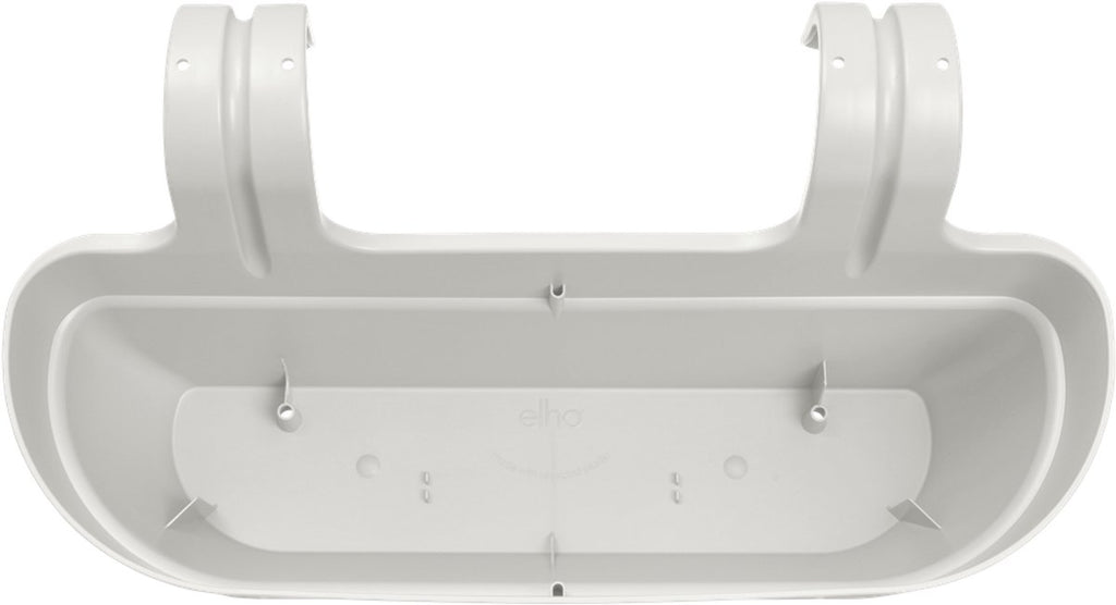 Elho Vibia Campana Easy Hanger L 46 - Balcony Planter with Hanging Hooks - 100% Recycled Plastic - Ø 46.0 x H 26.5 cm - Silk White