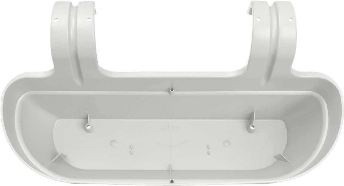 Elho Vibia Campana Easy Hanger L 46 - Balcony Planter with Hanging Hooks - 100% Recycled Plastic - Ø 46.0 x H 26.5 cm - Silk White