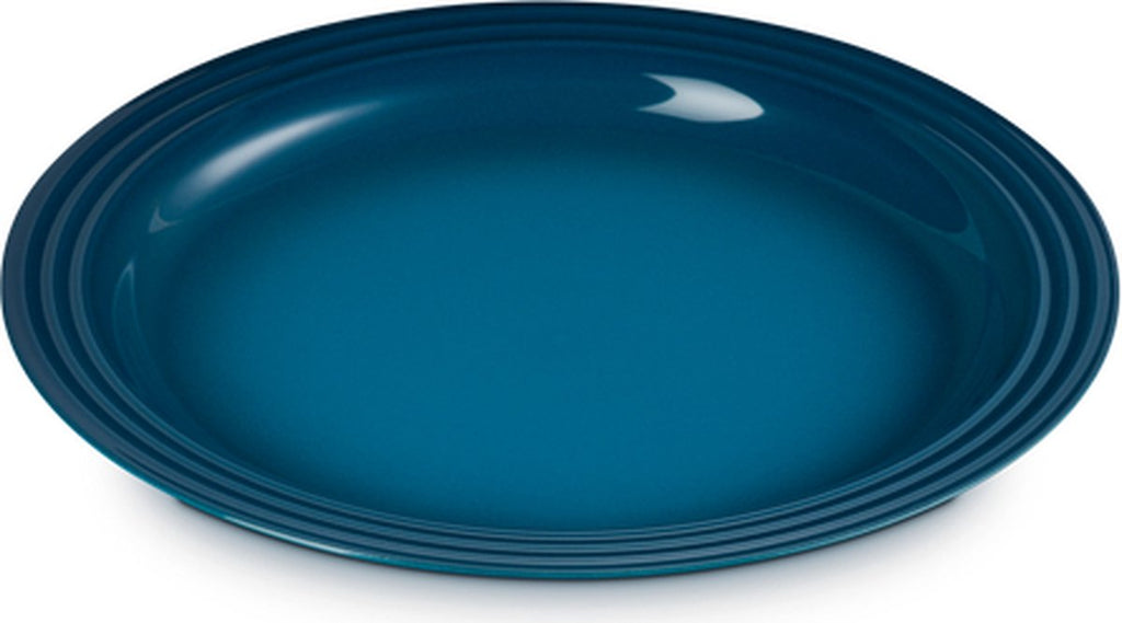 Le Creuset 4 aardewerken dinerborden Deep Teal 27cm