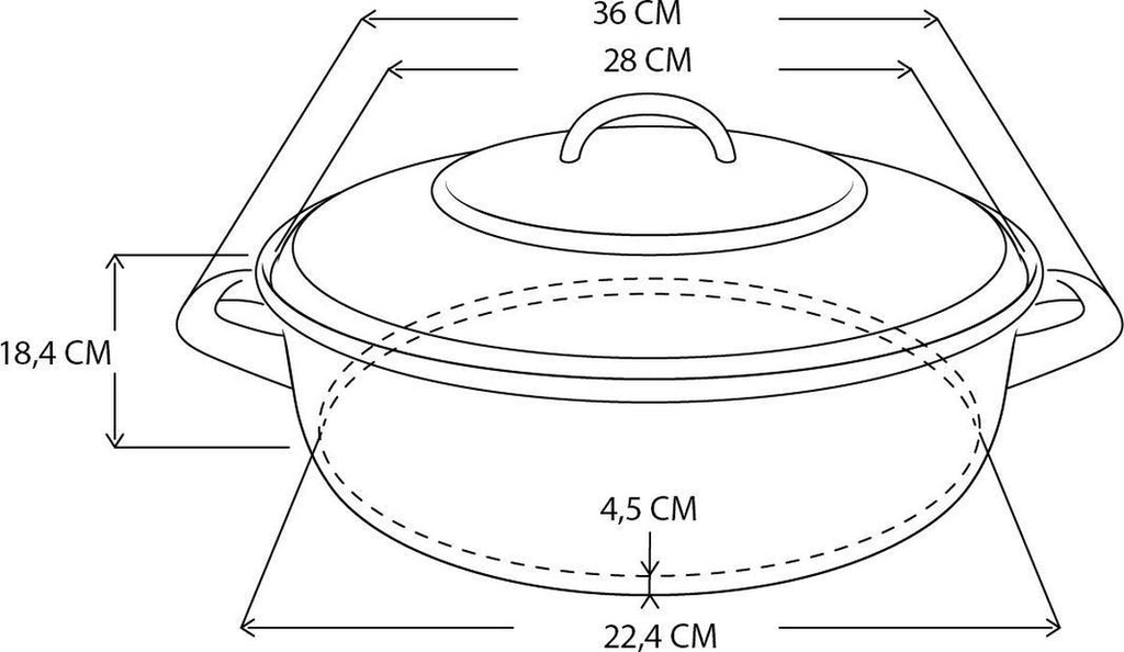 BK Bourgogne Cocotte en fonte 28cm/6,7l - cocotte induction - cocotte en fonte - va au four jusqu'à 230 degrés - couvercle avec anneaux d'arrosage - intérieur émaillé blanc - Chili Red – Retour, comme neuf