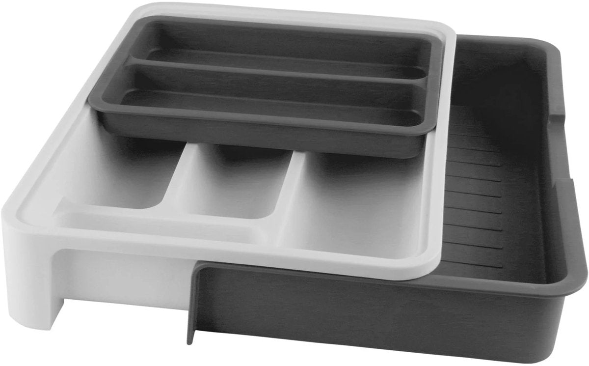 Gimex Cutlery Tray - Adjustable - Grey/White