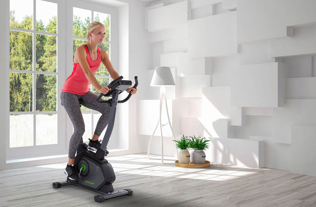 Tunturi Cardio Fit E35 Exercise Bike - Ergometer - Bluetooth - Fitness bike with 12 training programs - Comfort plus saddle - Heart rate function - Incl. free app