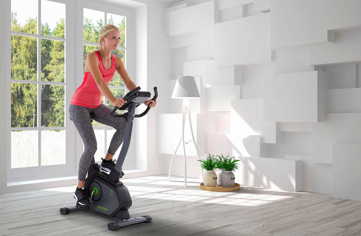 Tunturi Cardio Fit E35 Exercise Bike - Ergometer - Bluetooth - Fitness bike with 12 training programs - Comfort plus saddle - Heart rate function - Incl. free app