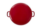 BK Bourgogne Cocotte en fonte 28cm/6,7l - cocotte induction - cocotte en fonte - va au four jusqu'à 230 degrés - couvercle avec anneaux d'arrosage - intérieur émaillé blanc - Chili Red – Retour, comme neuf