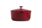BK Bourgogne Cocotte en fonte 28cm/6,7l - cocotte induction - cocotte en fonte - va au four jusqu'à 230 degrés - couvercle avec anneaux d'arrosage - intérieur émaillé blanc - Chili Red – Retour, comme neuf