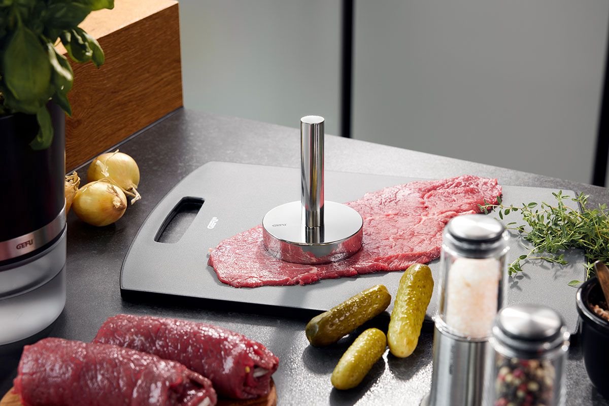 GEFU TAMPA Meat Tenderizer Stainless Steel – Meat Pounder for Schnitzels and Roulades – Professional Quality – Dishwasher Safe