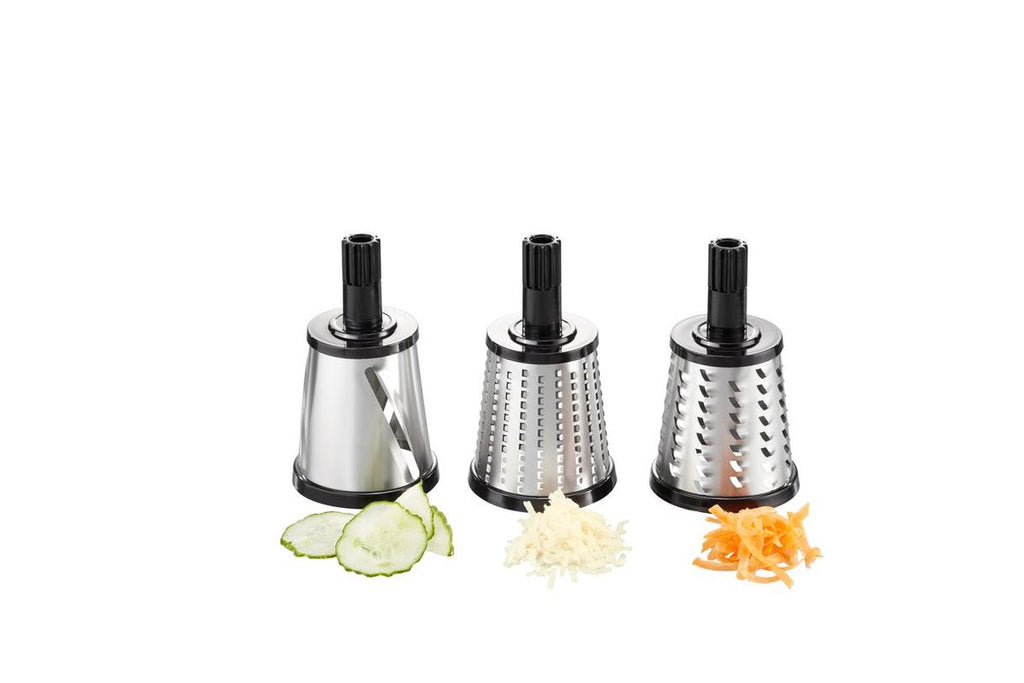 GEFU TRANSFORMA Drum Grater – With 3 LASER CUT Drums – Stainless Steel – For Vegetables, Cheese, Nuts, and Chocolate