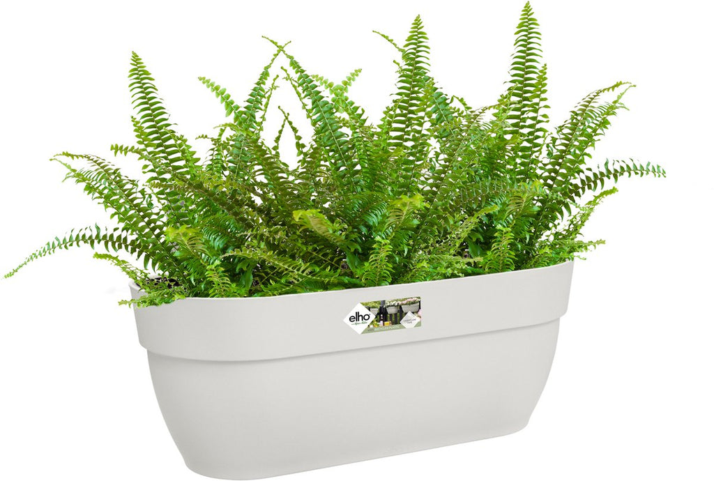 Elho Vibia Campana Easy Hanger L 46 - Balcony Planter with Hanging Hooks - 100% Recycled Plastic - Ø 46.0 x H 26.5 cm - Silk White