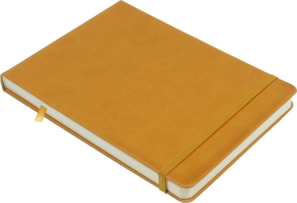 Kangaro schetsboek - A5 landscape - okergeel - PU hardcover - met elastiek en lint