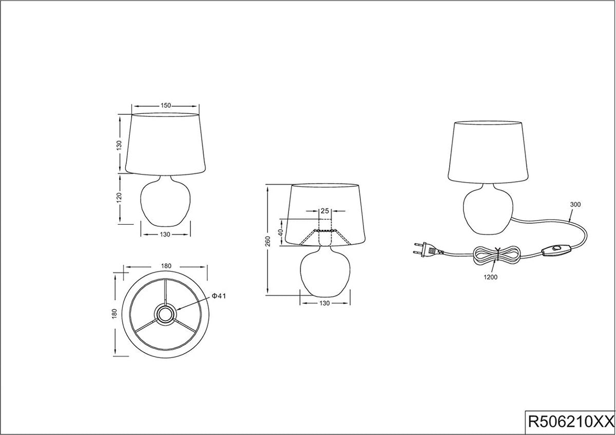 REALITY LUXOR Table lamp - Gold-colored - excl. 1x E14 - IP20