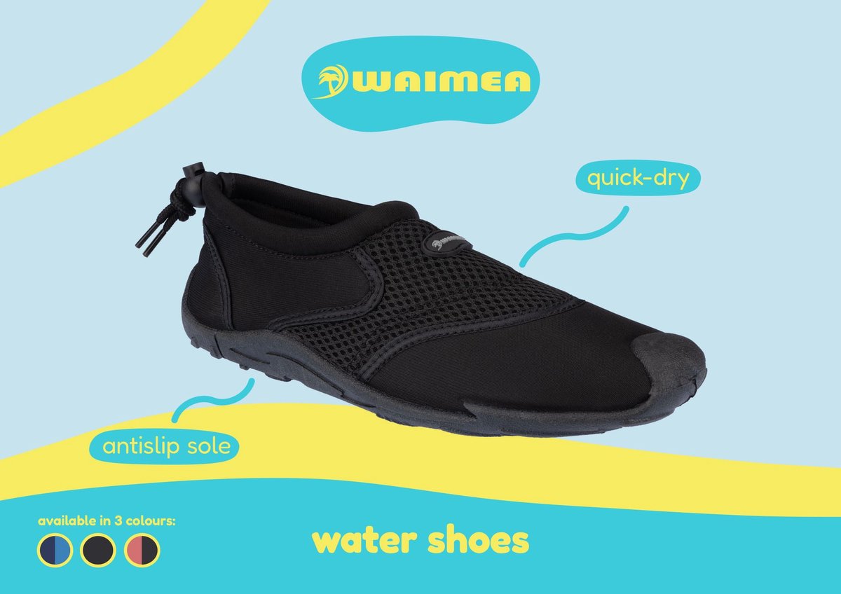 Waimea Waterschoenen - Volwassenen - Wave Rider - Zwart - Maat 44