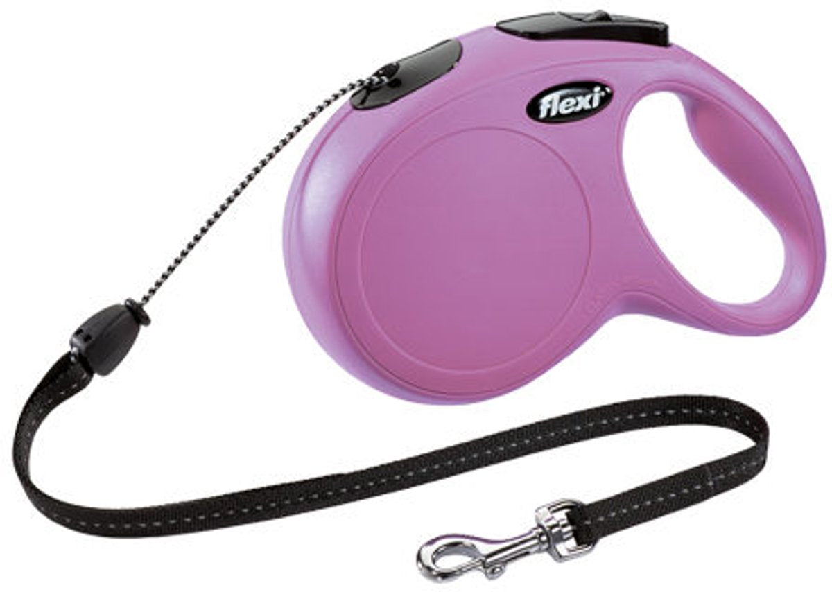 Flexi New Classic Koord - Hondenriem - Zwart - S - 8 meter - <12 kg