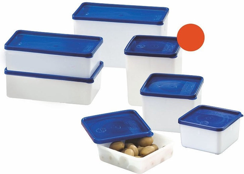 Westmark 3 food storage/freezer containers, includes lids, capacity: 1.25 l each, stackable, plastic, trio, color: transparent/blue, 25332270