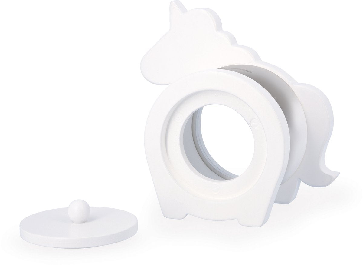 Janod - Unicorn - Houten spaarpot met transparante voorkant