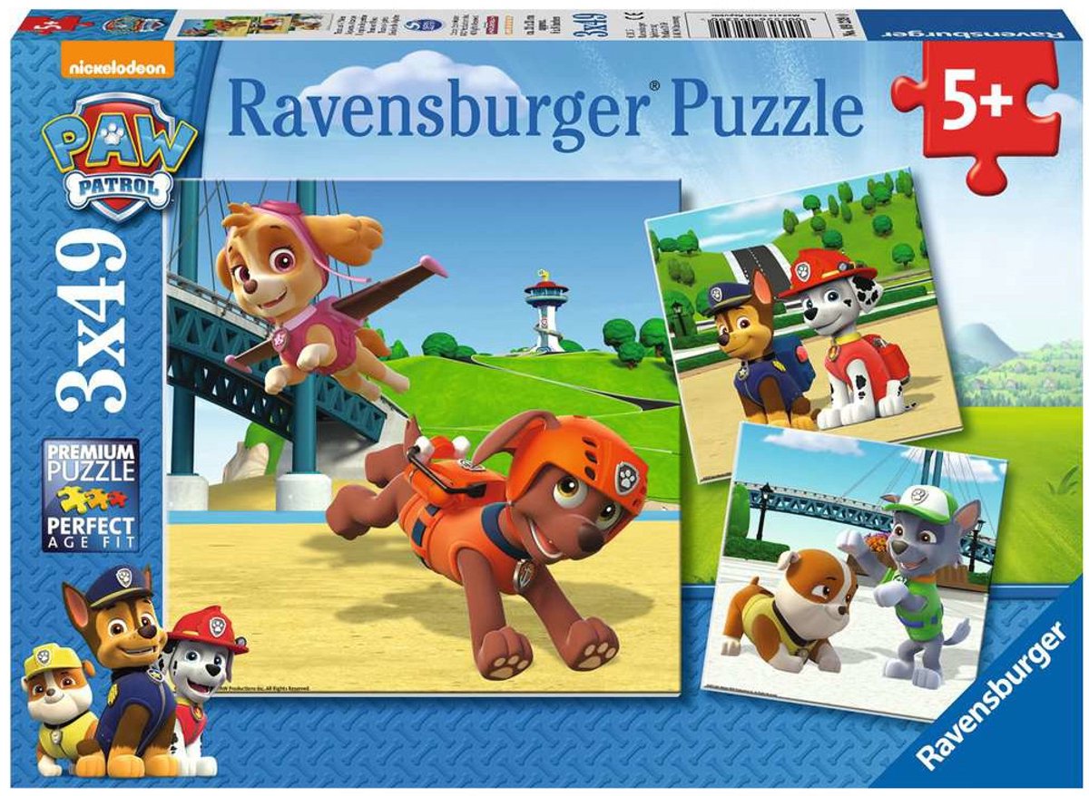 Ravensburger PAW Patrol: Team op 4 Poten - 3x49 stukjes - kinderpuzzel