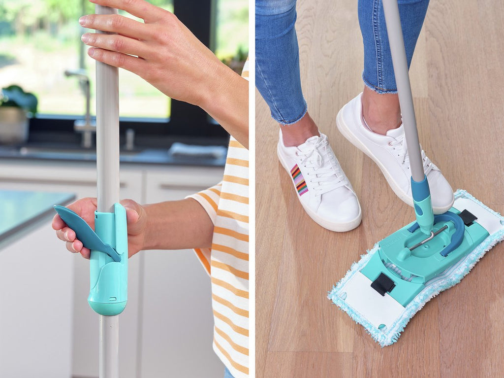 Balai à franges Leifheit Clean Twist M Ergo mobile - ensemble de nettoyage système complet avec roulettes - 33 cm - 6 litres – Retour, comme neuf