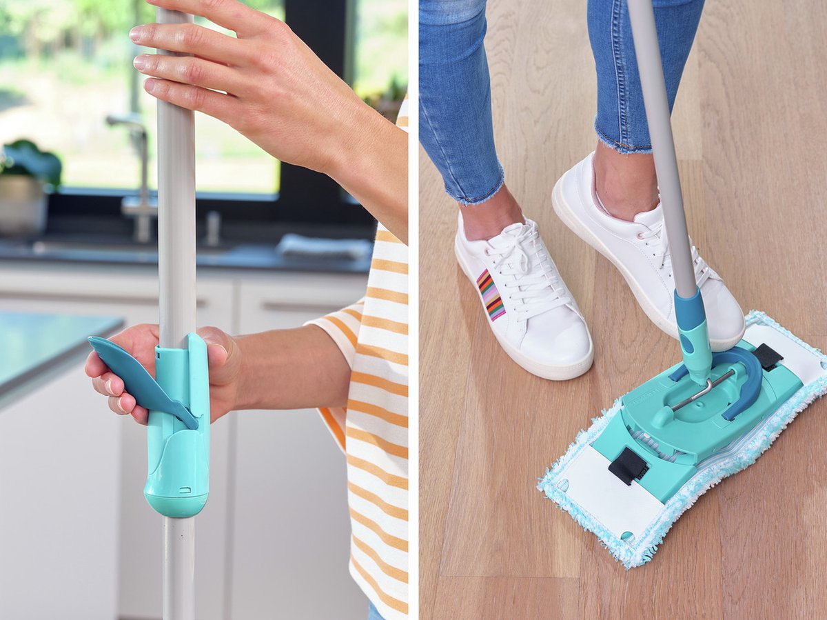 Leifheit Clean Twist M vloerwisser Ergo mobiel - dweil set compleet systeem met wieltjes - 33 cm - 6 liter – Retour, als nieuw