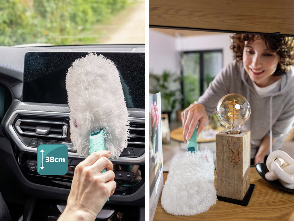 Leifheit Superduster M plumeau set - click system handvat - incl. 2 wasbare overtrek - microvezel
