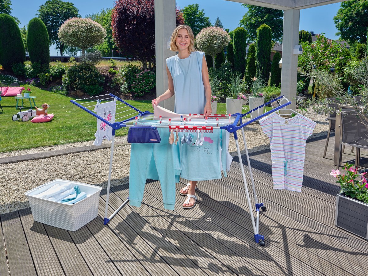 Leifheit droogrek Pegasus 200 Solid Deluxe Mobile - met wieltjes - 20 m drooglengte