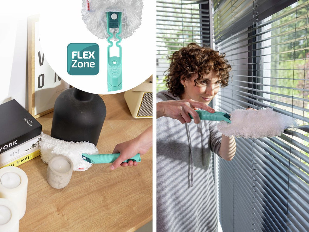 Leifheit Superduster M plumeau set - click system handvat - incl. 2 wasbare overtrek - microvezel