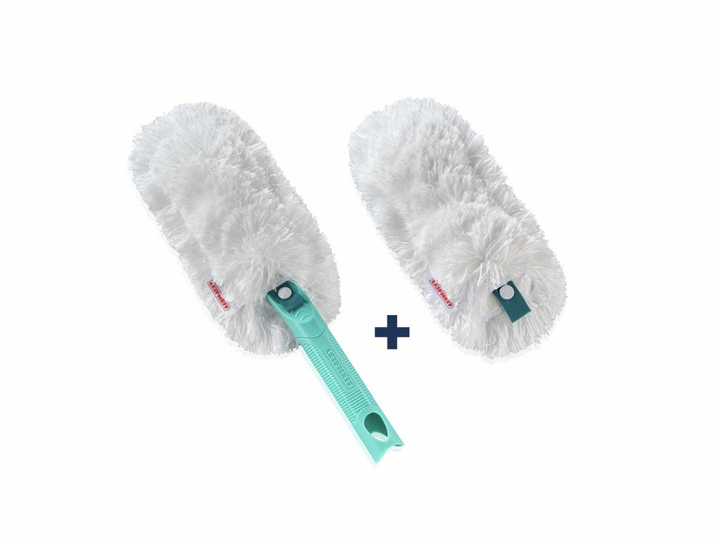 Leifheit Superduster M plumeau set - click system handvat - incl. 2 wasbare overtrek - microvezel