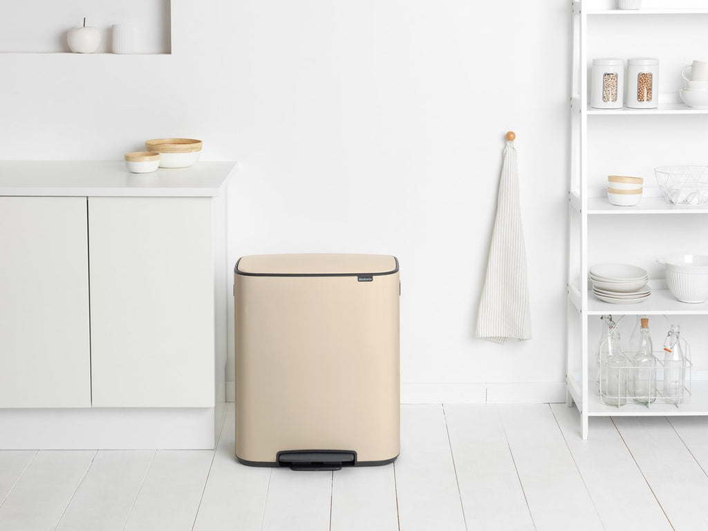 Brabantia Bo Prullenbak - 2 x 30 liter - Afvalscheiding - Soft Beige