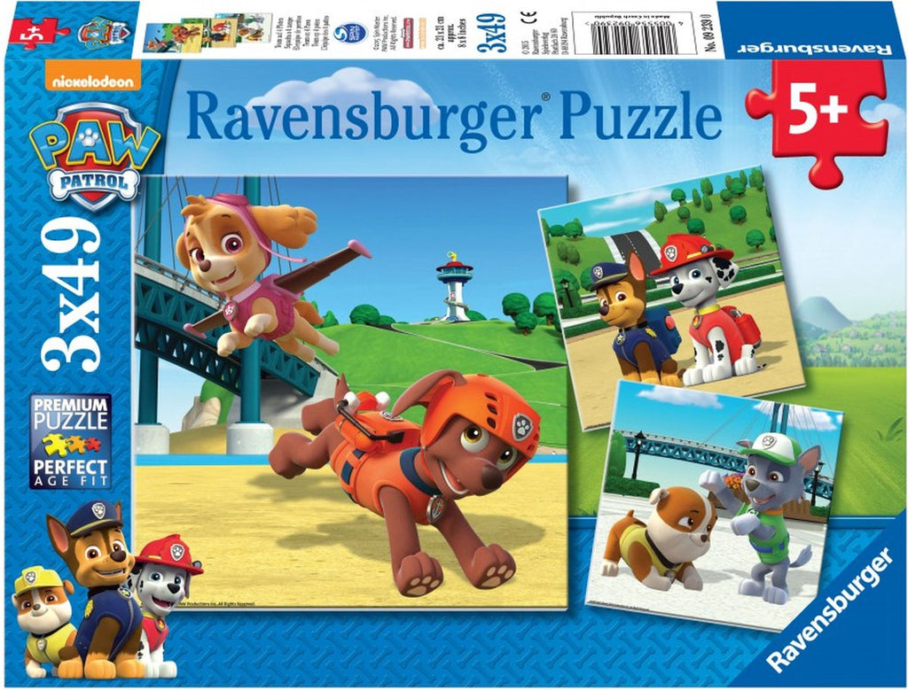 Ravensburger PAW Patrol: Team op 4 Poten - 3x49 stukjes - kinderpuzzel