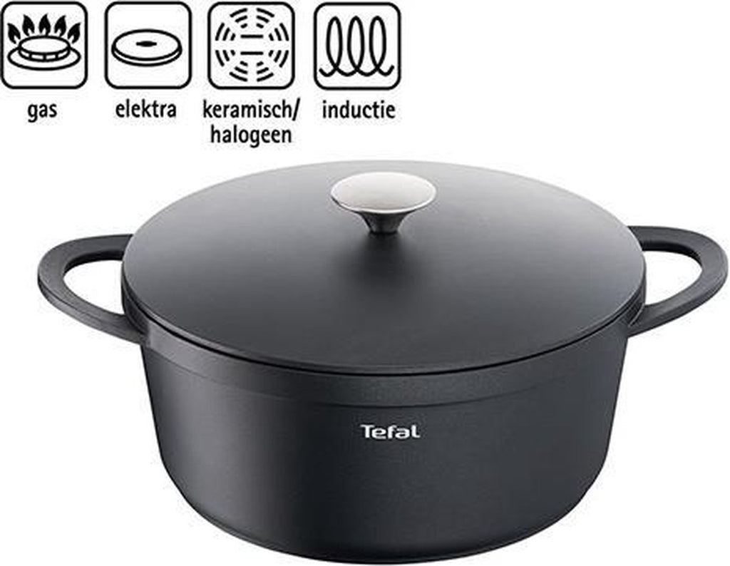 Tefal Trattoria - Braadpan - Ø28 cm - Inclusief Deksel - Gietijzer - Geschikt voor Inductie