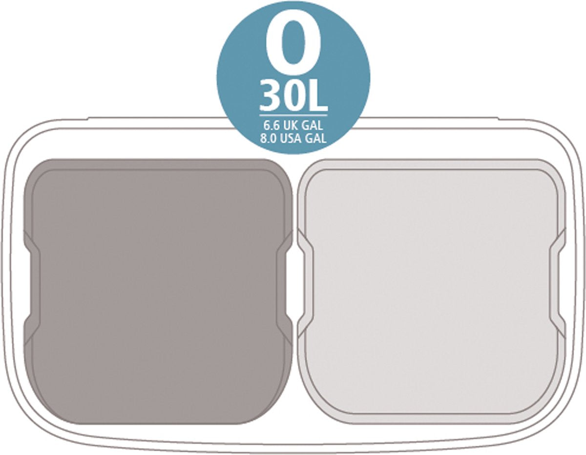 Brabantia Bo Prullenbak - 2 x 30 liter - Afvalscheiding - Soft Beige