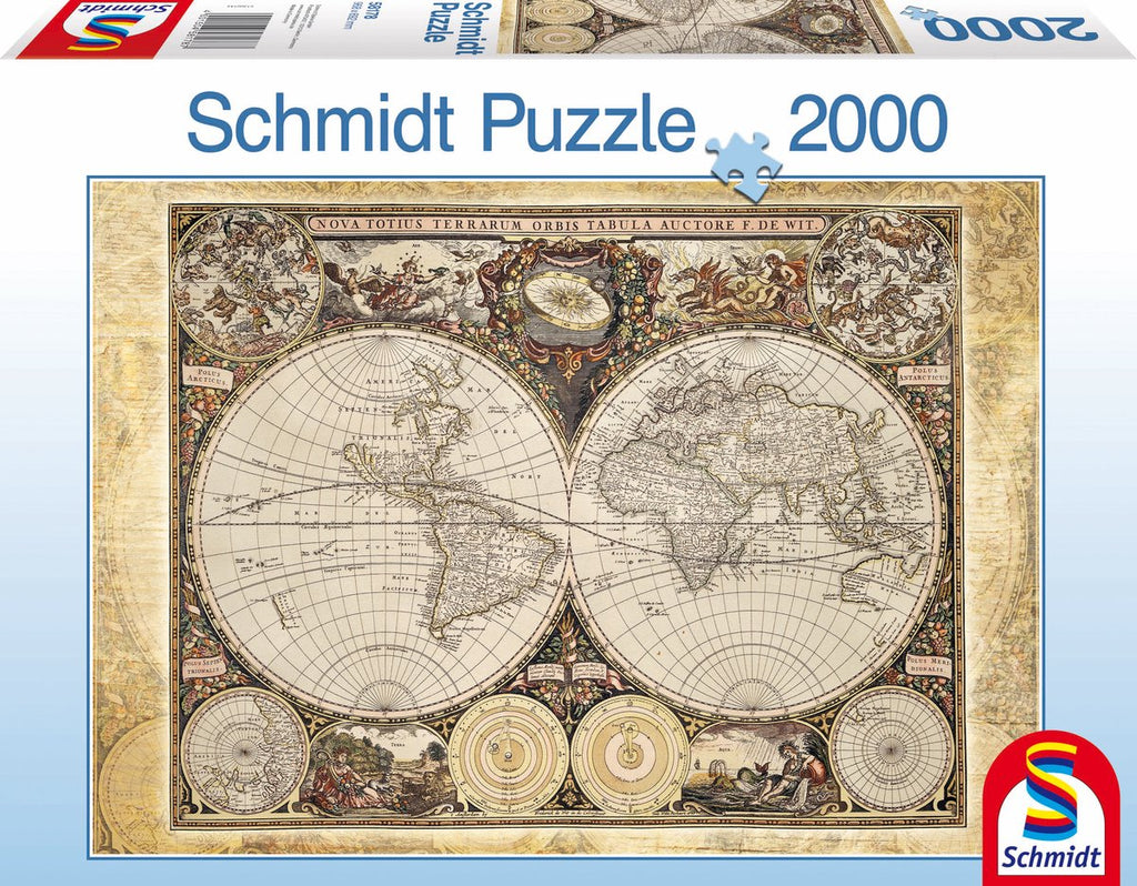 Schmidt - Legpuzzel - Historische wereldkaart - 2000 stukjes - Volwassenen - vanaf 14 jaar