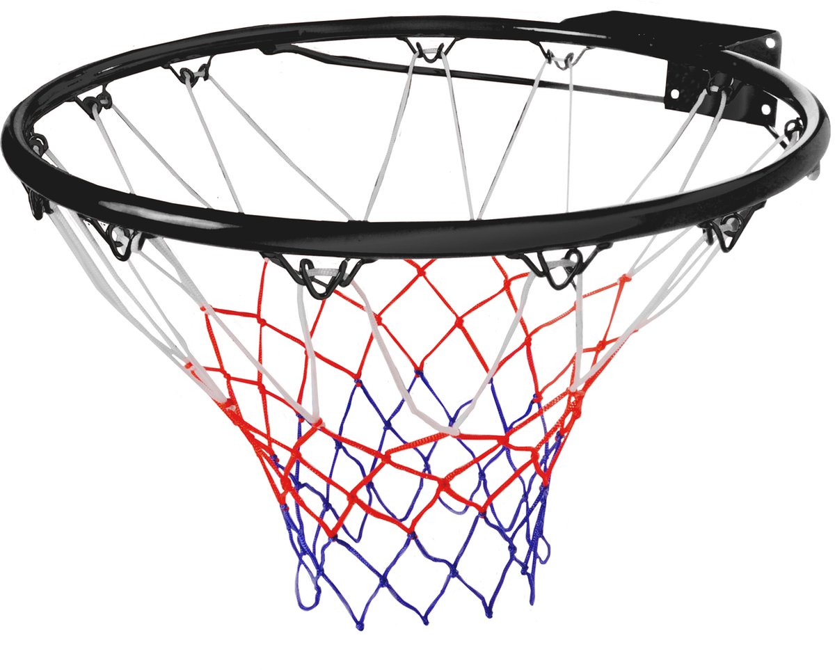 Basketbalring Oranje – Inclusief Netje Rood/Wit/Blauw – Wandbevestiging – Ring Ø 46 cm – Indoor & Outdoor Basketbalring – Engelhart