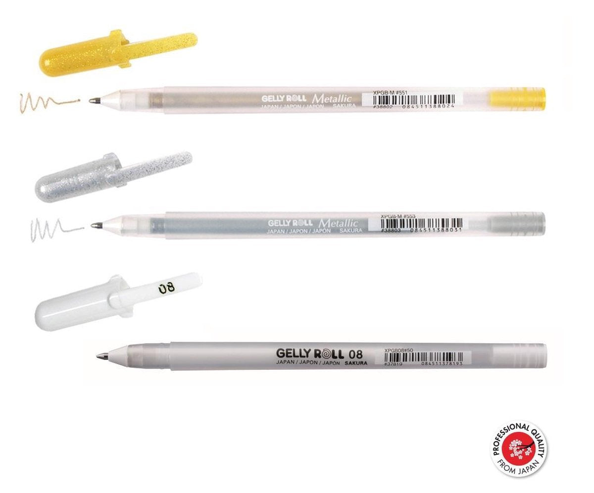 Sakura Gelly Roll Mixed Set 3 Goud Zilver Wit