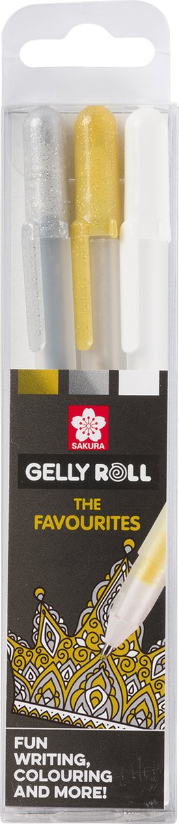 Sakura Gelly Roll Mixed Set 3 Goud Zilver Wit