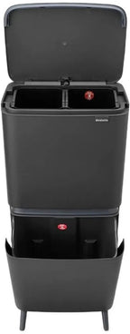 Brabantia SortUp Hi Prullenbak 20 + 25 liter - Afvalscheiding - Dark Grey