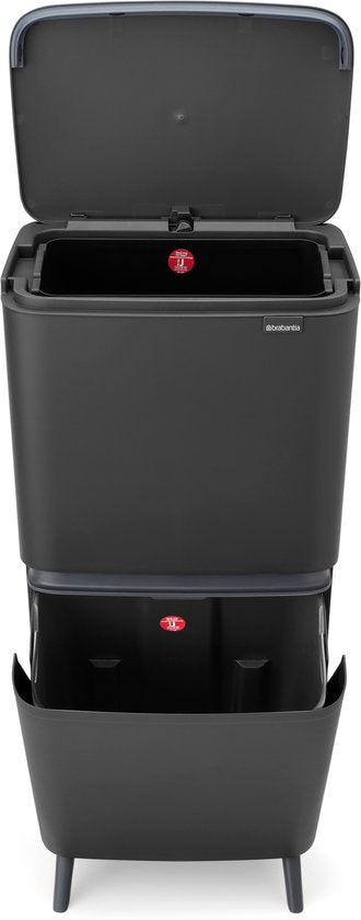 Brabantia SortUp Hi Prullenbak 20 + 25 liter - Afvalscheiding - Dark Grey