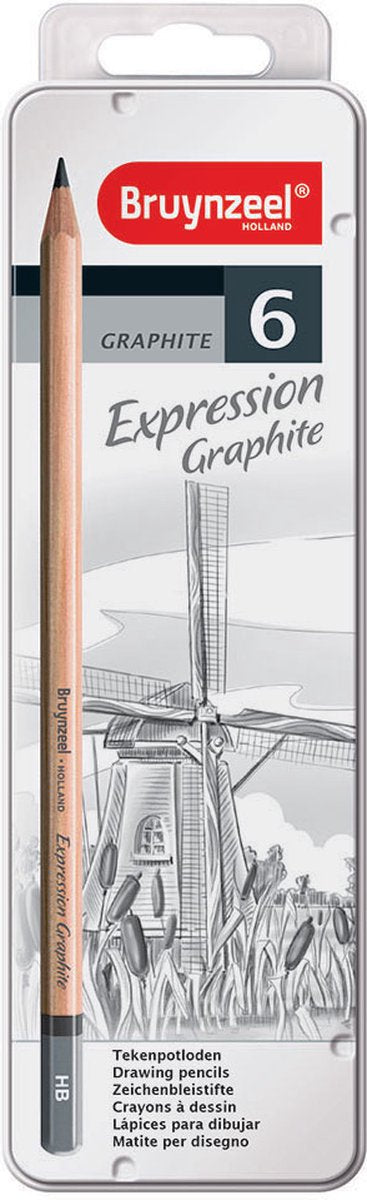 Bruynzeel Expression grafietpotloden - blik - 6 stuks