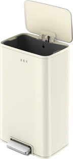 EKO - Marina Pedaalemmer 30 liter - Stainless steel Plastic - crême wit - Prullenbak